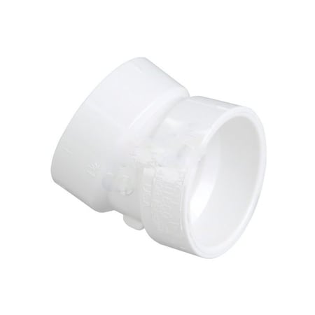 3 In. White Plastic Sewer 22.5 Elbow